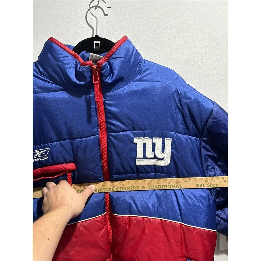 NY Giants Reebok Puffer Jacket Coat Mens Size XL New York Vintage RARE